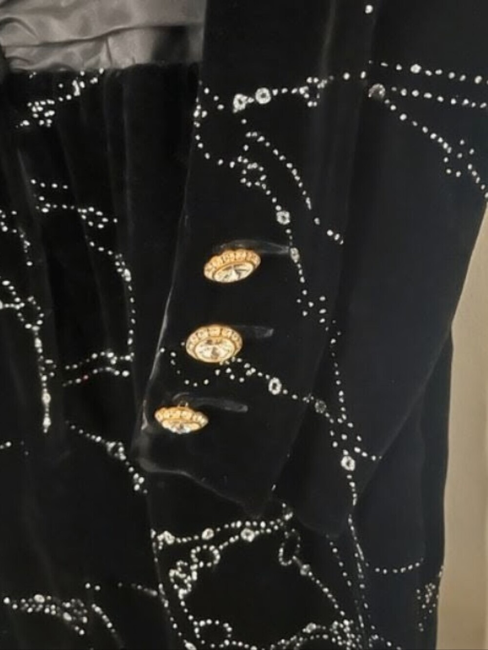 WOW Rare Exquisite Escada Couture 6 Crystal Black Velvet Silk Luxury Dress Italy - Picture 4 of 12